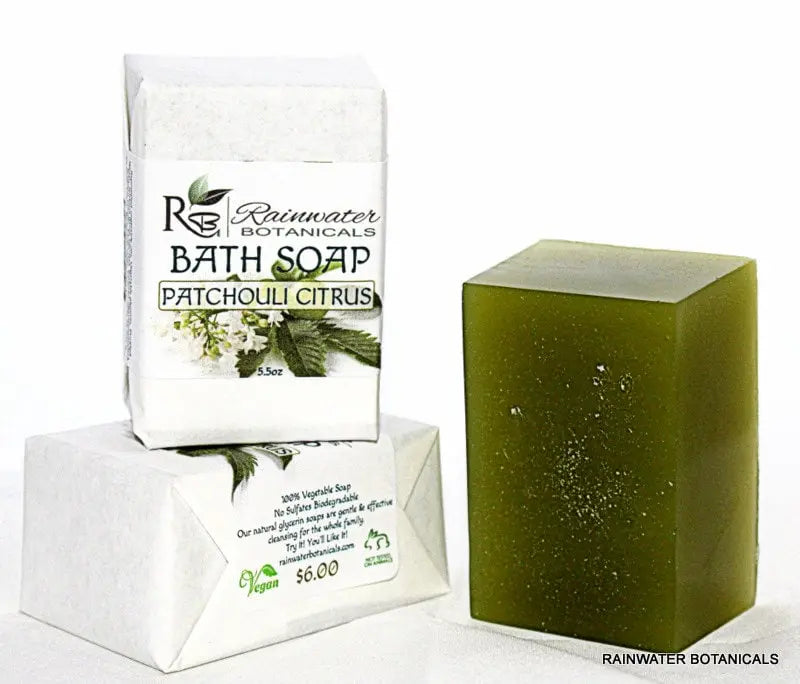 Patchouli Citrus Bath Soap Vegan Palm Free-Rainwater Botanicals