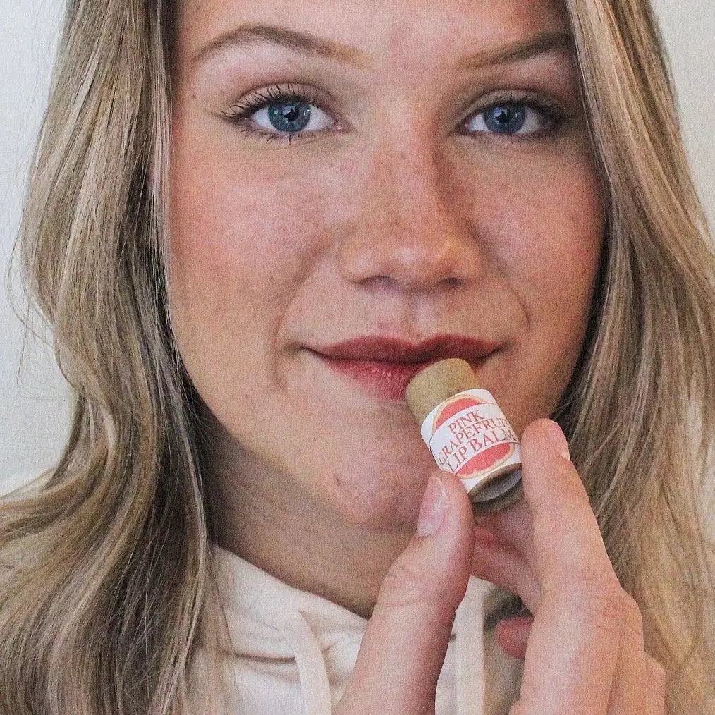 Pink Grapefruit Tinted Lip Balm, Vegan, Zero Waste, Natural Color & Scent-Rainwater Botanicals