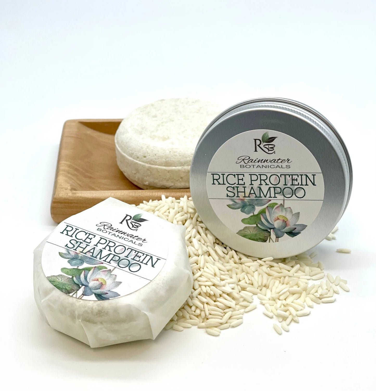 Rice Protein Solid Shampoo Zero Waste Rainwater Botanicals