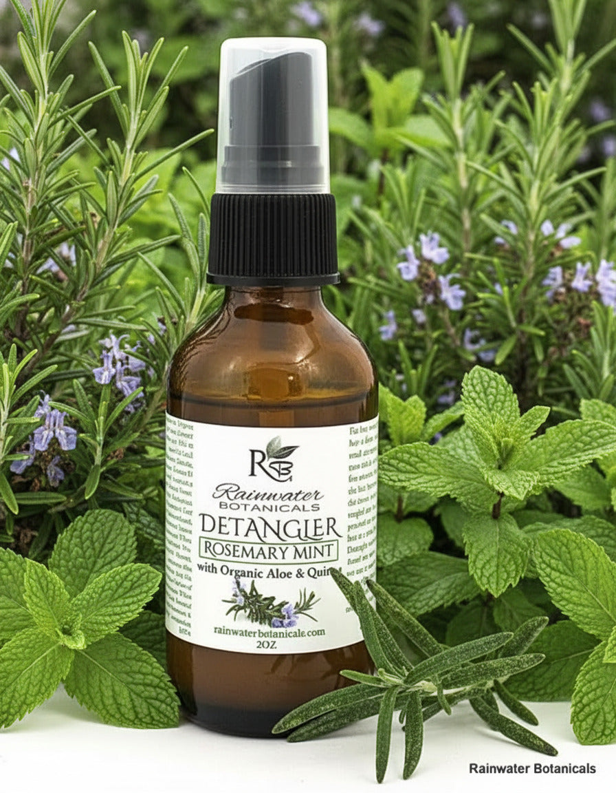 Rosemary Mint Detangler with Organic Aloe and Quinoa-Rainwater Botanicals