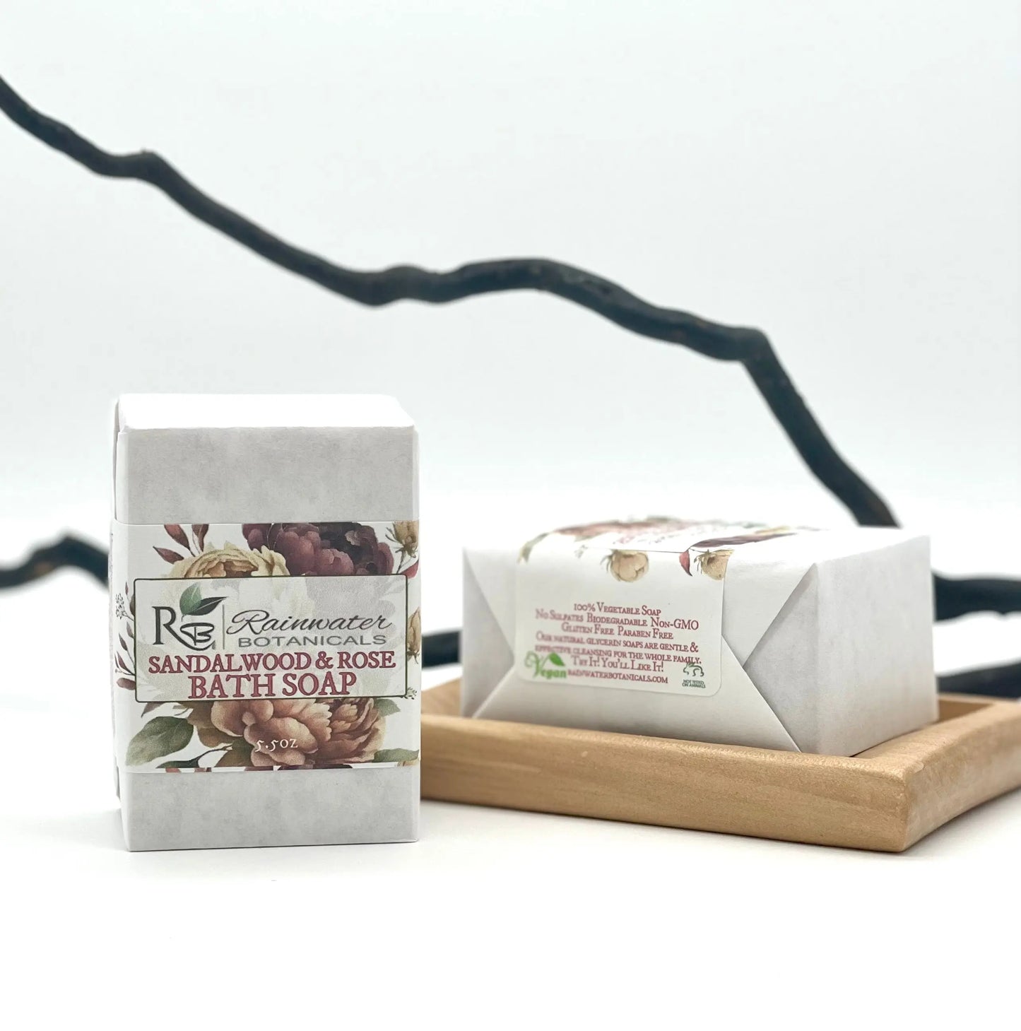 Sandalwood & Rose Palm Free Vegan Soap Rainwater Botanicals