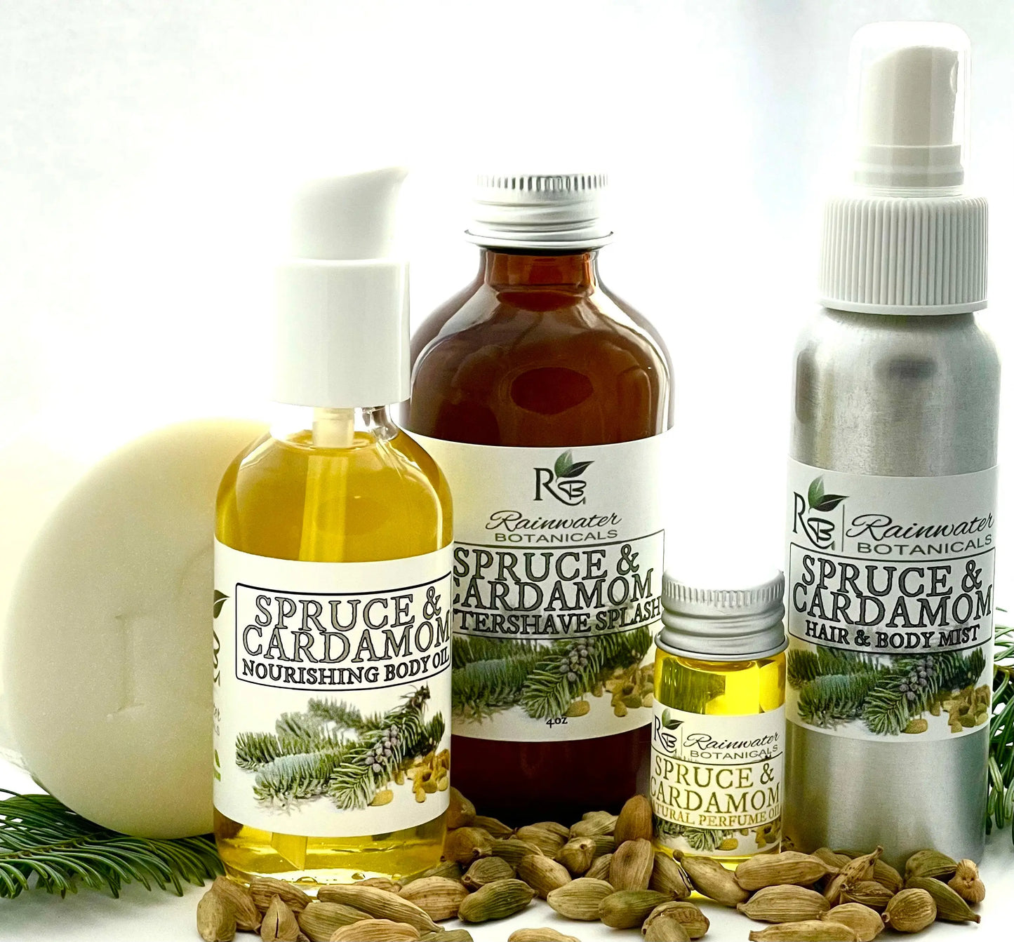 Spruce & Cardamom Body and Bath Oil-Rainwater Botanicals