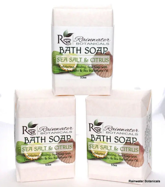 Dead Sea Salt and Citrus soap, Palm Free-Rainwater Botanicals