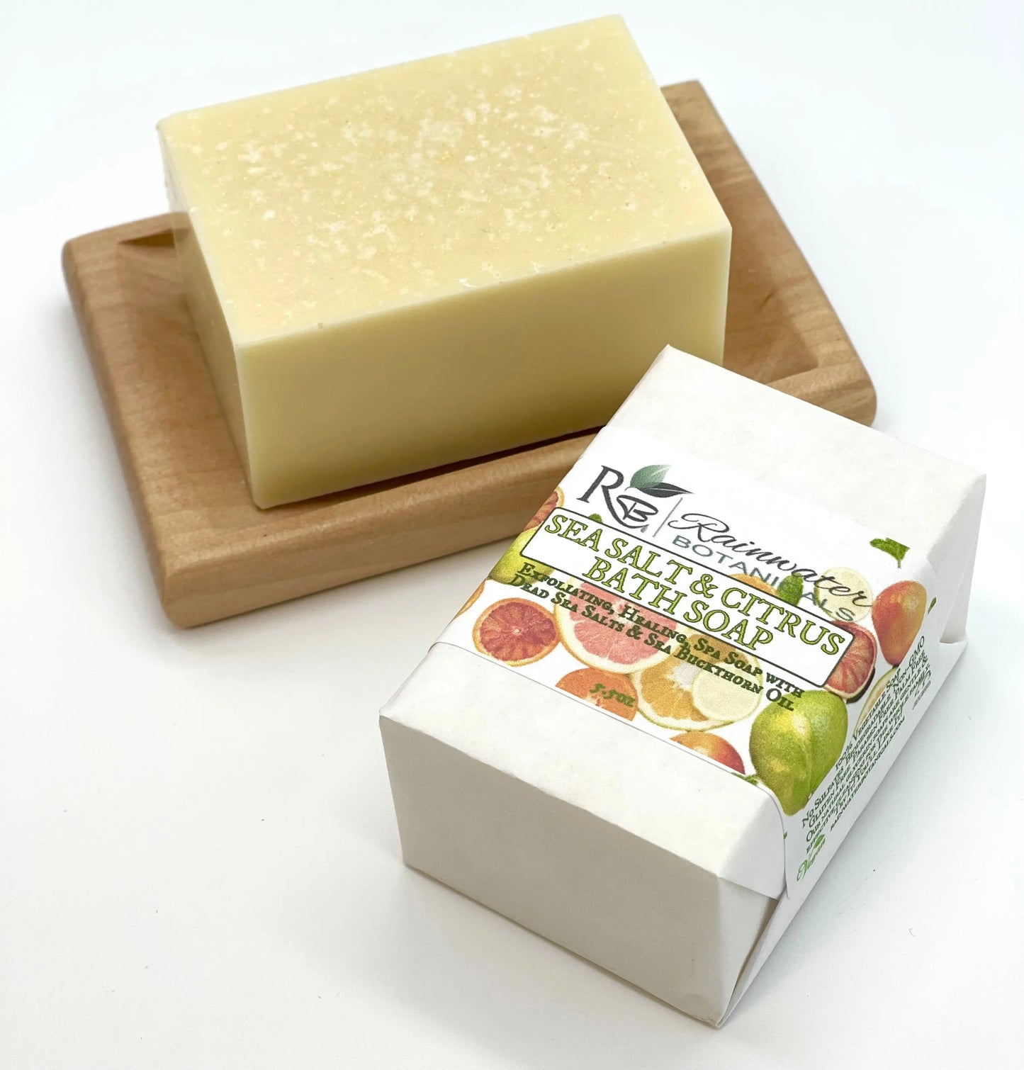 Dead Sea Salt and Citrus soap, Palm Free Vegan Rainwater Botanicals