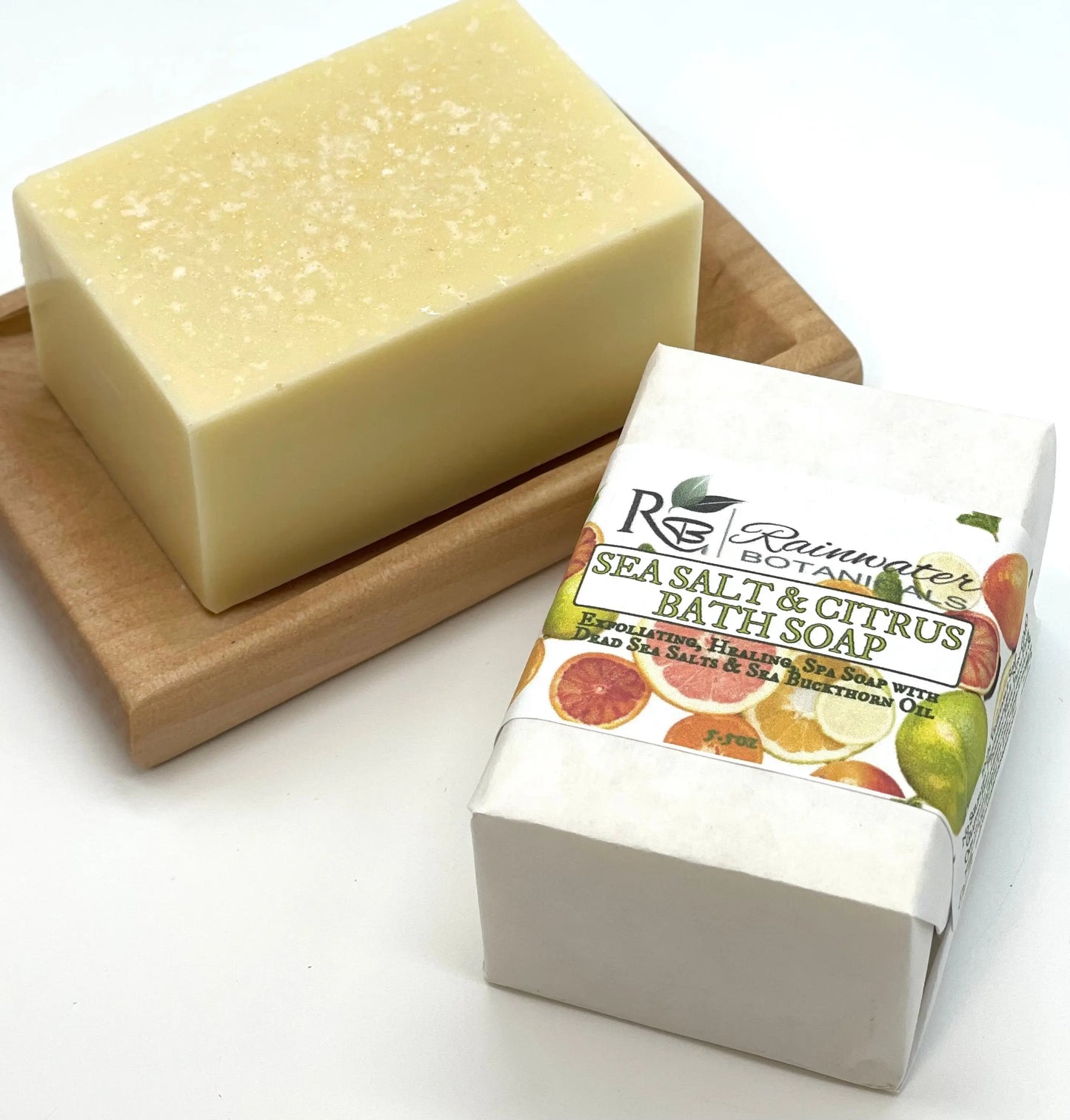 Dead Sea Salt and Citrus soap, Palm Free Vegan Rainwater Botanicals