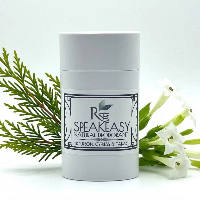 Speakeasy natural deodorant container on a white background