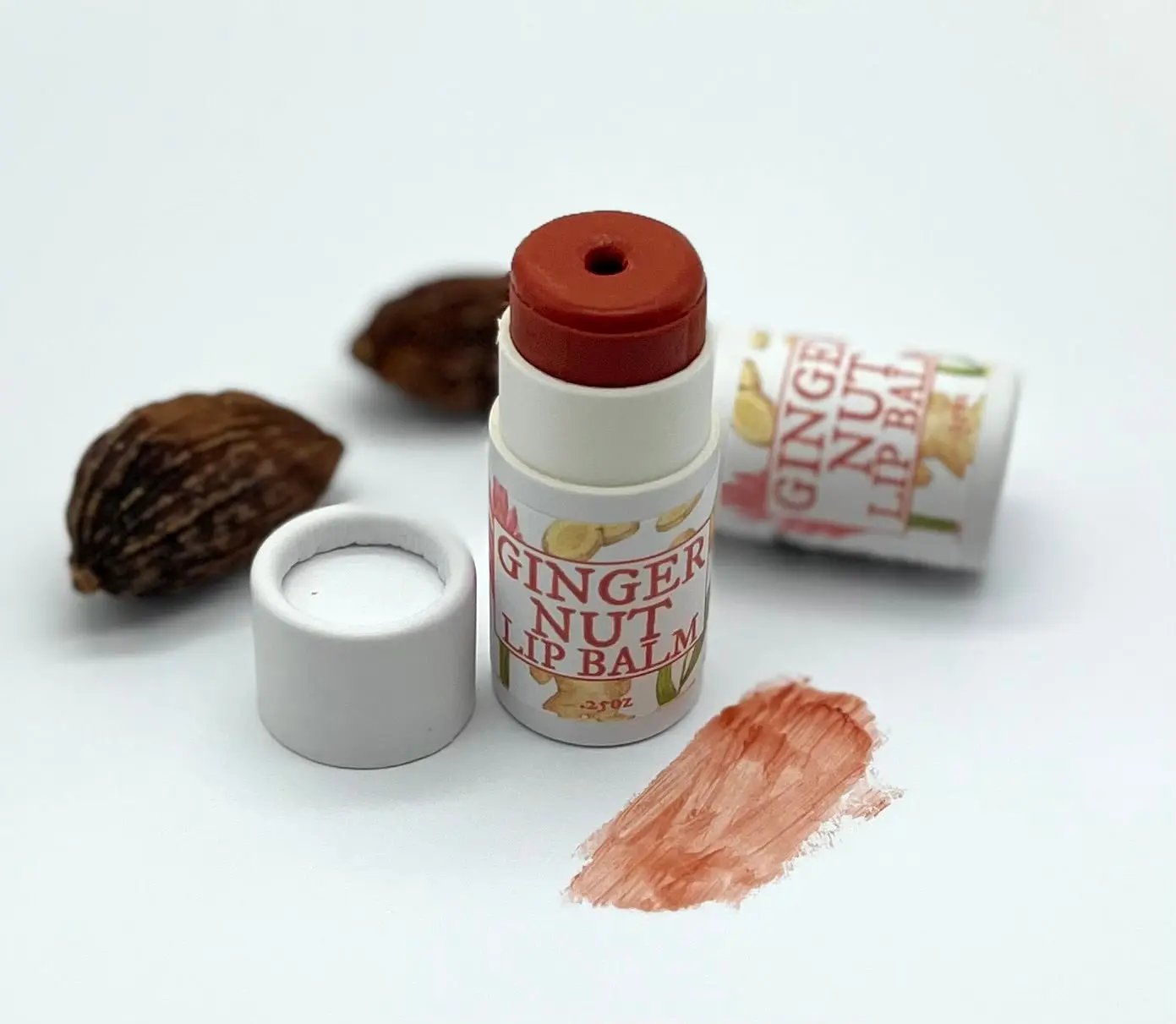 Ginger Nut Tinted Lip Balm Vegan & Zero Waste Rainwater Botanicals