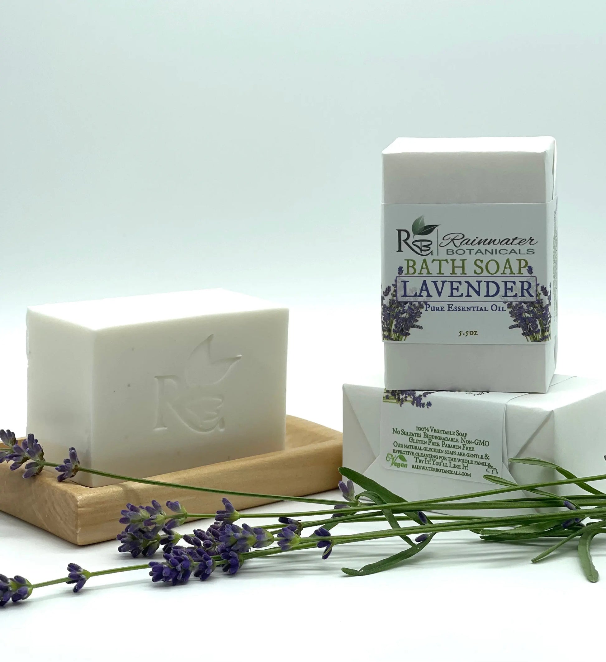 Lavender Bath Soap, Palm Free, Vegan Rainwater Botanicals