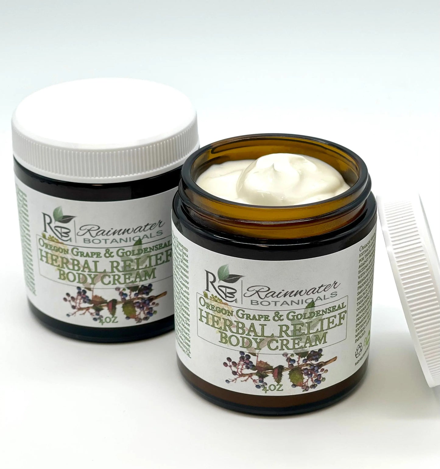 Oregon Grape Root and Golden Seal Herbal Relief Cream For Dry Itchy Skin Rainwater Botanicals