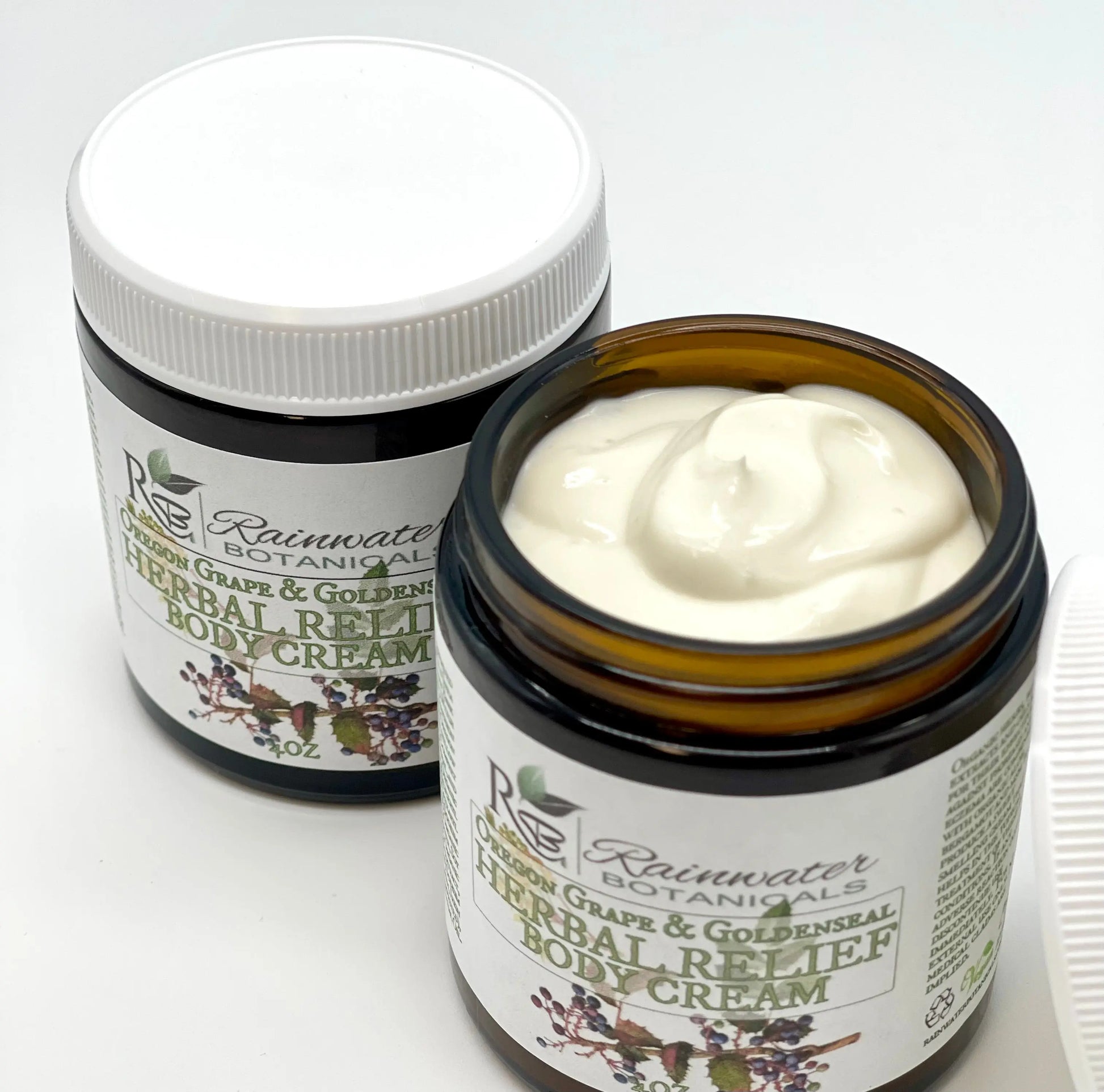 Oregon Grape Root and Golden Seal Herbal Relief Cream For Dry Itchy Skin Rainwater Botanicals