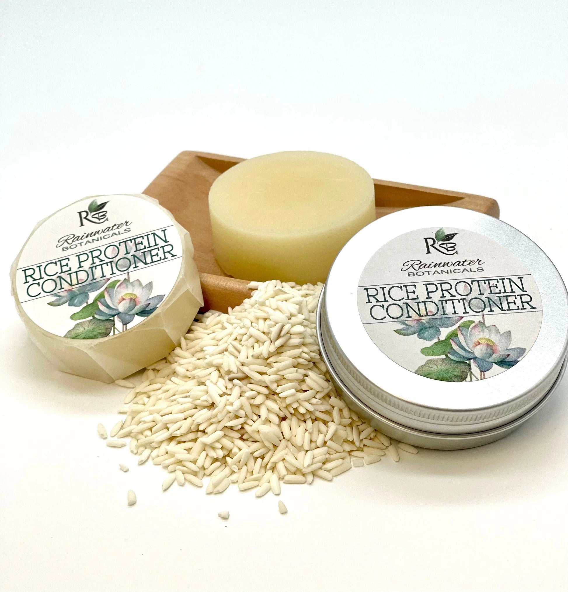 Rice Protein Solid Conditioner, Zero Waste - Rainwater BotanicalsRice Protein Solid Conditioner-Rainwater Botanicals