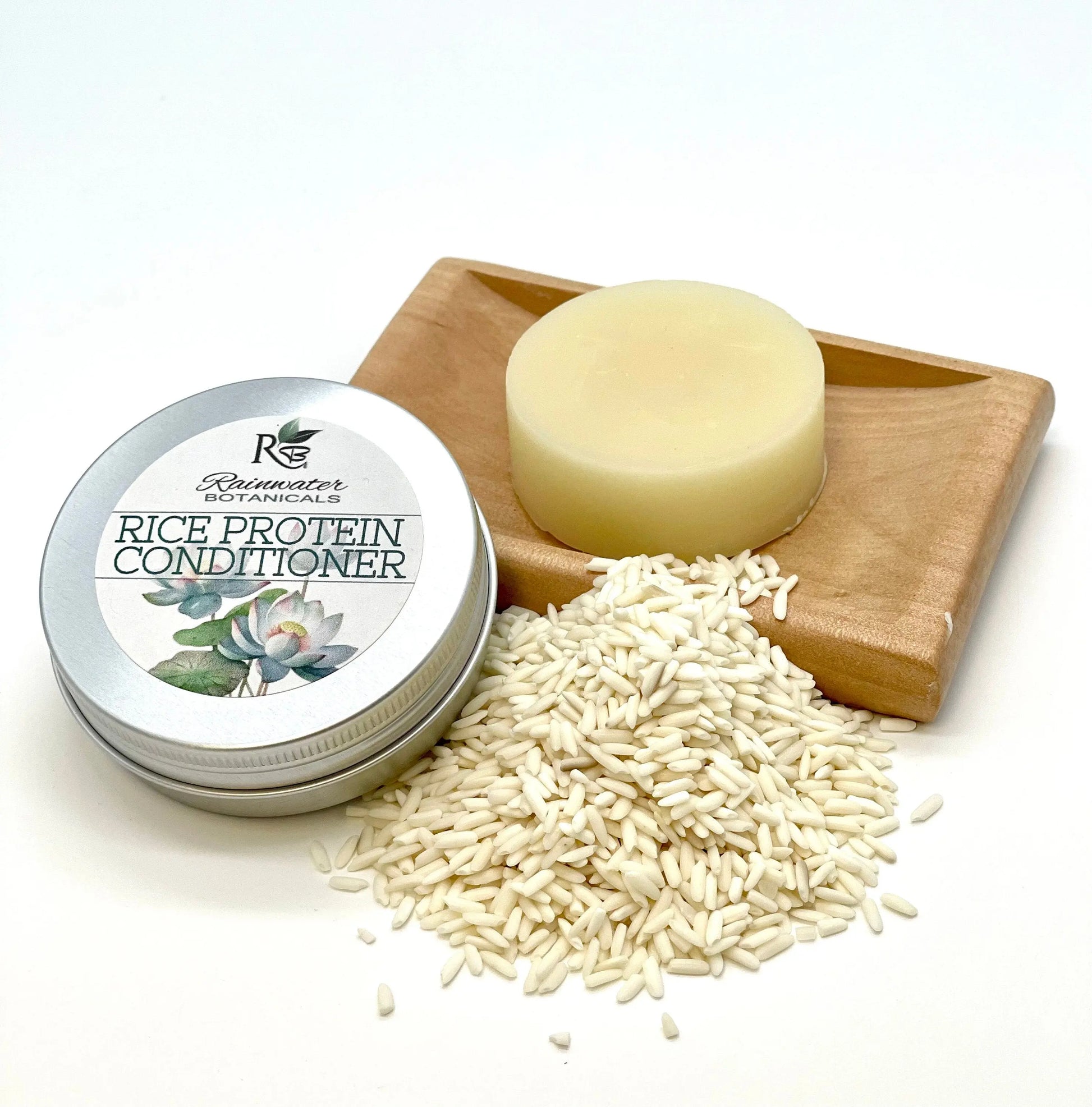 Rice Protein Solid Conditioner, Zero Waste - Rainwater BotanicalsRice Protein Solid Conditioner-Rainwater Botanicals