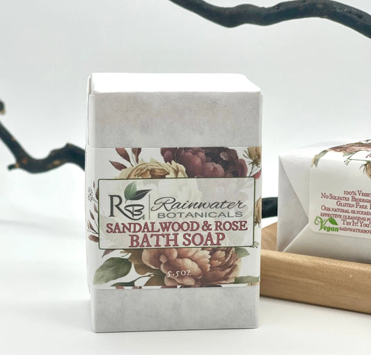 Sandalwood & Rose Palm Free Vegan Soap Rainwater Botanicals