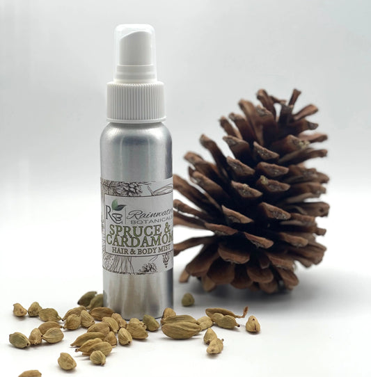 Spruce & Cardamom Hair and Body Mist Rainwater Botanicals