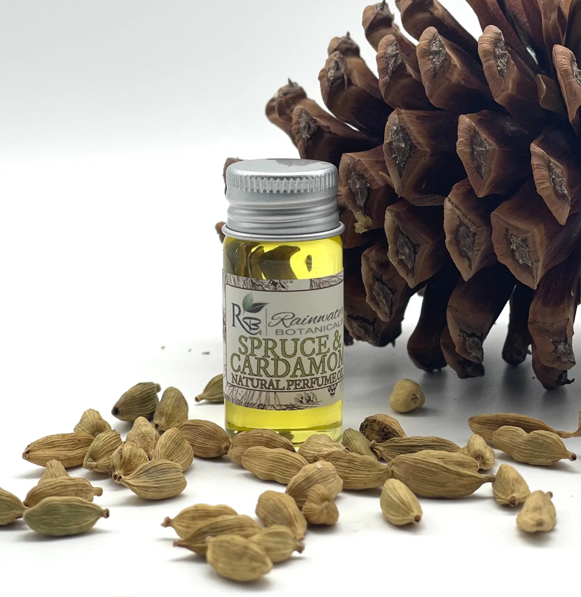 Spruce & Cardamom Natural Perfume Oil by Rainwater Botanicals Rainwater Botanicals