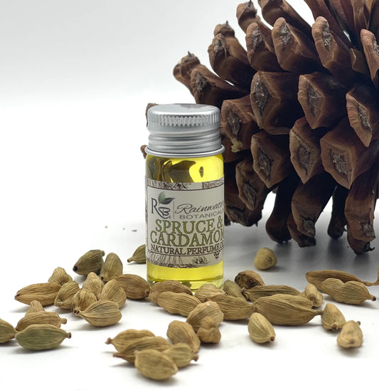 Spruce & Cardamom Natural Perfume Oil by Rainwater Botanicals Rainwater Botanicals