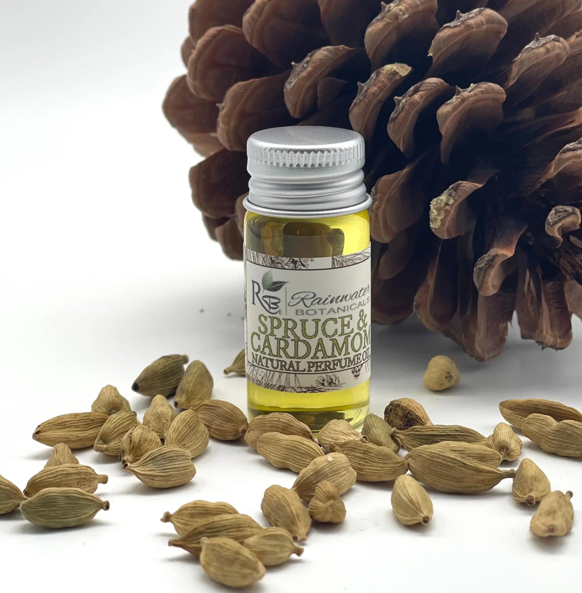 Spruce & Cardamom Natural Perfume Oil by Rainwater Botanicals Rainwater Botanicals