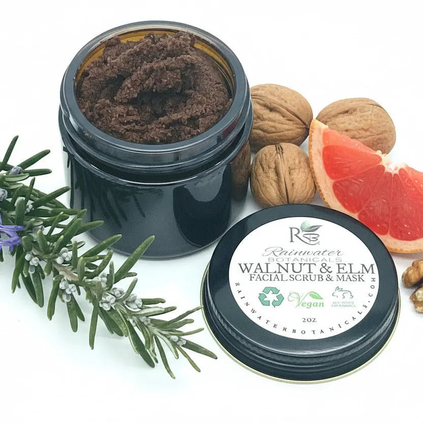Walnut and Elm Facial Scrub and Mask -Rainwater Botanicals